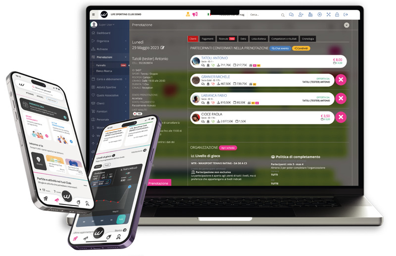 WanSport – Prenotazione campi